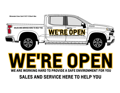 CHEVROLET WE'RE OPEN | VEHICLE-SIDE GRAPHICS