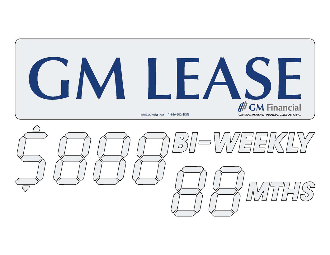GM LEASE or GM FINANCIAL OFFER - WINDSHIELD STICKER