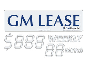 GM LEASE or GM FINANCIAL OFFER - WINDSHIELD STICKER
