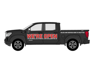 GMC WE'RE OPEN | VEHICLE-SIDE GRAPHICS
